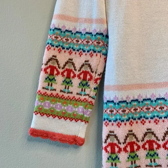 BABY GAP Nutcracker Sweater Dress Girls 5 5T Fair Isle Holiday Soft Angora Blend - Picture 3 of 7